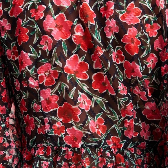 Desigual Hamburgo Floral Chiffon Top | Smocked Waist | M - Picture 4 of 14